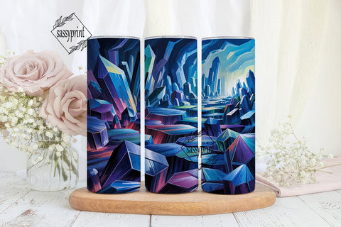 Glow Crystal Landscape 20oz Tumbler Wrap Sublimation sassyprint 