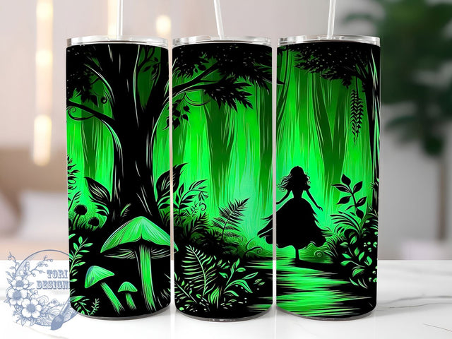 Glow-in-the-Dark Alice Fantasy Tumbler, Alice Tumbler Wrap, 20oz Sublimation Design, Fantasy Tumbler, Alice in Wonderland Wrap, Glow Tumbler Art, Digital Alice Wrap Sublimation ToriDesigns 