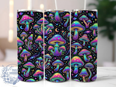 Glow Mushroom Pattern 20oz Tumbler, Glow Mushroom, Mushroom Pattern, Glow In Dark, Mushroom Tumbler, Glow Tumbler, Mushroom PNG, 20oz Tumbler Wrap Sublimation ToriDesigns 