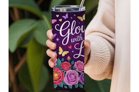Glow with Love 20oz Tumbler Wrap Sublimation DesignSVG 