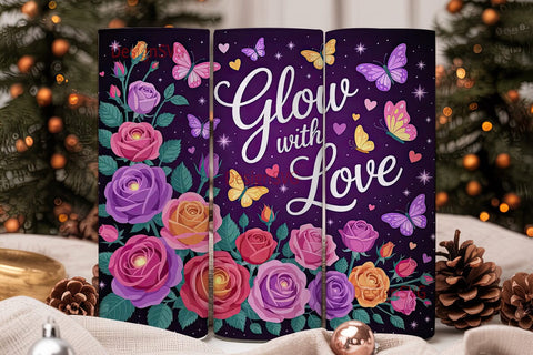 Glow with Love 20oz Tumbler Wrap Sublimation DesignSVG 