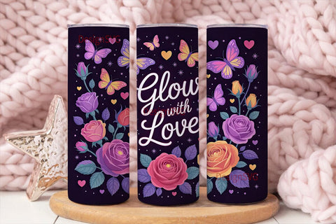 Glow with Love 20oz Tumbler Wrap Sublimation DesignSVG 