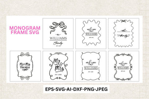 Glowforge Monogram SVG for Cutting Board Engraving SVG Paperjamlab 