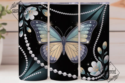 Glowing Butterfly 20oz Tumbler Wrap Sublimation sassyprint 