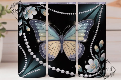 Glowing Butterfly 20oz Tumbler Wrap Sublimation sassyprint 