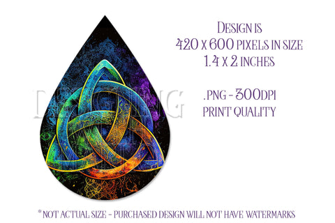 Glowing Celtic Teardrop Earring Design, St Patrick's Day Sublimation Teardrop Earring, e4 Sublimation Designing with Marlo 