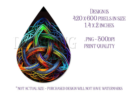 Glowing Celtic Teardrop Earring Design, St Patrick's Day Sublimation Teardrop Earring, e5 Sublimation Designing with Marlo 