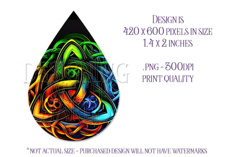 Glowing Celtic Teardrop Earring Design, St Patrick's Day Sublimation Teardrop Earring, e6 Sublimation Designing with Marlo 