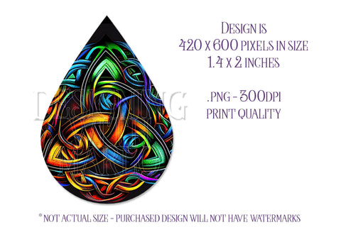 Glowing Celtic Teardrop Earring Design, St Patrick's Day Sublimation Teardrop Earring, e7 Sublimation Designing with Marlo 