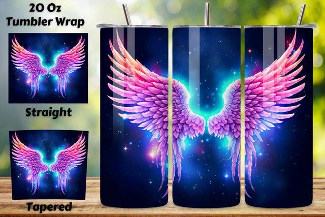 Glowing Feathers Tumbler Wrap | Sublimation PNG design Sublimation FloridPrintables 