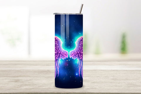 Glowing Feathers Tumbler Wrap | Sublimation PNG design Sublimation FloridPrintables 
