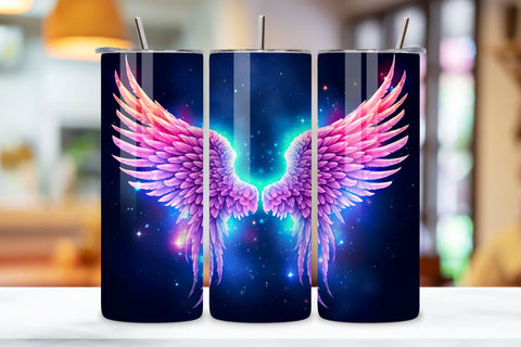 Glowing Feathers Tumbler Wrap | Sublimation PNG design Sublimation FloridPrintables 