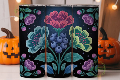Glowing Floral 20oz Tumbler Wrap Sublimation PixelChick 