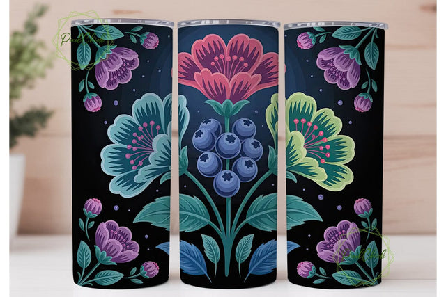 Glowing Floral 20oz Tumbler Wrap Sublimation PixelChick 