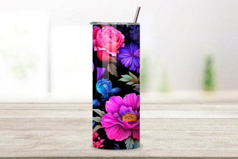 Glowing Floral Symphony Tumbler Wrap | Sublimation PNG Sublimation FloridPrintables 
