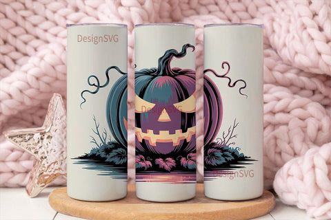 Glowing Jack-o'-Lantern 20oz Tumbler Sublimation DesignSVG 