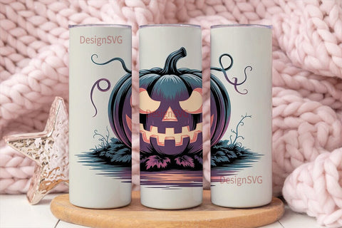 Glowing Jack-o'-Lantern 20oz Tumbler Sublimation DesignSVG 