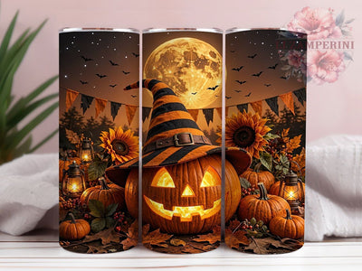 Glowing Jack O Lantern Halloween 20oz Tumbler, Jack O Lantern, Halloween Glow, Spooky Theme, Sublimation Wrap, 20oz Tumbler, Gothic Aesthetic, Festive Charm Sublimation Li Zamperini 