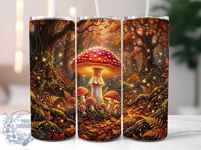 Glowing Mushroom Forest 20oz Tumbler, Glowing Mushroom, Mushroom Forest, Mushroom Tumbler, 20oz Tumbler, Forest Tumbler, Glowing Tumbler, Tumbler Wrap Sublimation ToriDesigns 