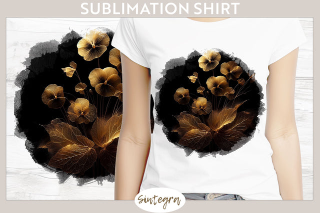 Glowing Pansies v1 T-shirt Sublimation Sublimation Sintegra 