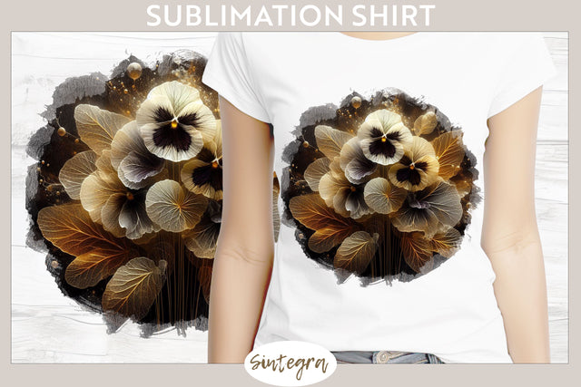 Glowing Pansies v3 T-shirt Sublimation Sublimation Sintegra 