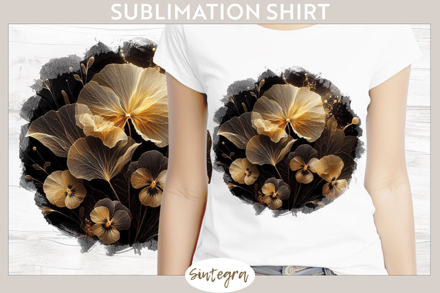 Glowing Pansies v5 T-shirt Sublimation Sublimation Sintegra 