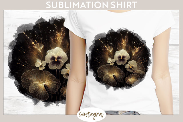 Glowing Pansies v7 T-shirt Sublimation Sublimation Sintegra 