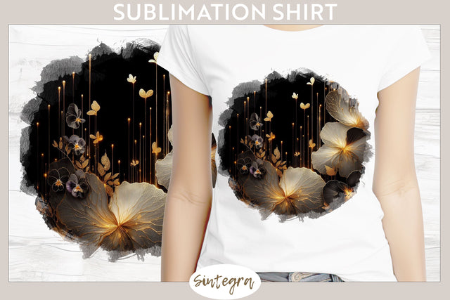 Glowing Pansies v8 T-shirt Sublimation Sublimation Sintegra 