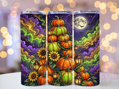 Glowing Pumpkin Stack Halloween 20oz Tumbler, Pumpkin Motif, Glowing Art Design, Stack Theme, Halloween Accent, Spooky Charm, Sublimation Wrap, 20oz Tumbler Sublimation SvggirlplusArt 