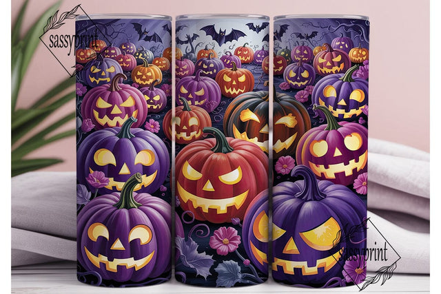 Glowing Purple Pumpkins 20oz Tumbler Sublimation sassyprint 