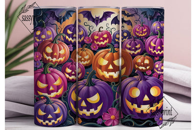 Glowing Purple Pumpkins 20oz Tumbler Sublimation sassyprint 
