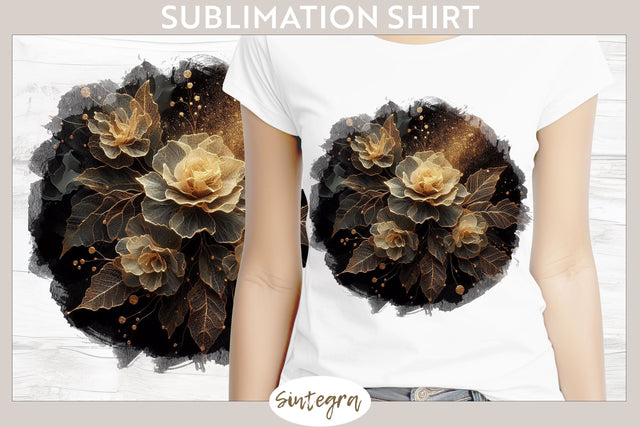 Glowing Roses v1 T-shirt Sublimation Sublimation Sintegra 