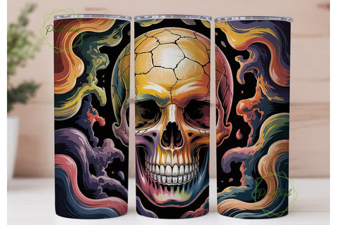 Glowing Skull 20oz Tumbler Wrap Sublimation PixelChick 