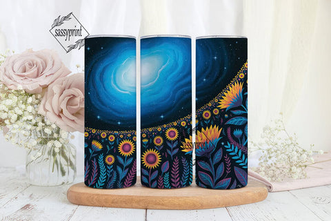 Glowing Sunflowers Night 20oz Tumbler Sublimation sassyprint 