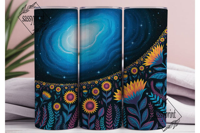 Glowing Sunflowers Night 20oz Tumbler Sublimation sassyprint 