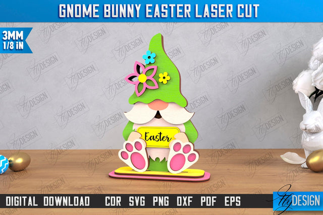 Gnome Bunny Easter | Easter Bunny | Easter Design | Home Décor | CNC File SVG Fly Design 