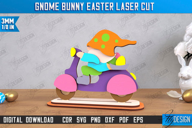 Gnome Bunny Easter | Easter Bunny | Easter Design | Home Décor | CNC File SVG Fly Design 