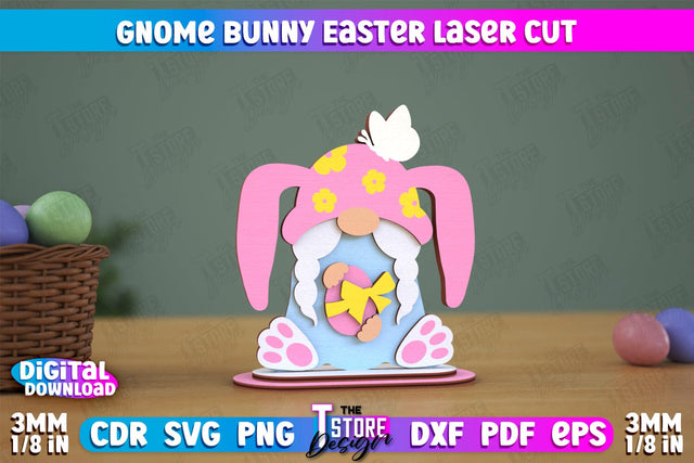 Gnome Bunny Easter | Easter Bunny | Easter Design | Home Décor | CNC File SVG The T Store Design 