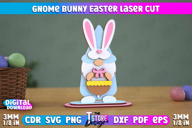 Gnome Bunny Easter | Easter Bunny | Easter Design | Home Décor | CNC File SVG The T Store Design 