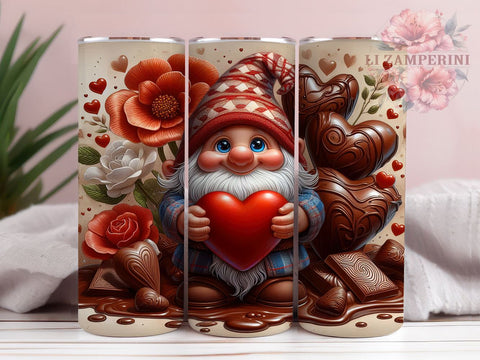 Gnome Chocolate 20oz Tumbler Wrap PNG, Chocolate Lover Tumbler PNG Sublimation Design, Straight & Tapered Tumbler Wrap, Instant Digital Download Sublimation Li Zamperini 
