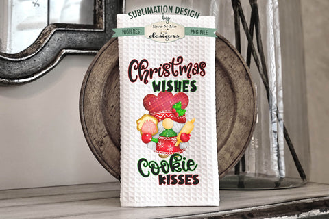 Gnome Christmas Cookies Kitchen Towel Sublimation Designs Sublimation Ewe-N-Me Designs 