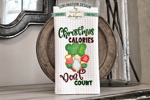 Gnome Christmas Cookies Kitchen Towel Sublimation Designs Sublimation Ewe-N-Me Designs 