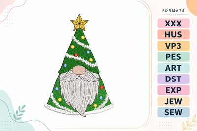 Gnome Christmas Tree Costume Embroidery Design Embroidery/Applique DESIGNS sg embroidery 