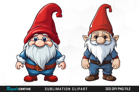 Gnome Clipart Bundle Sublimation Regulrcrative 