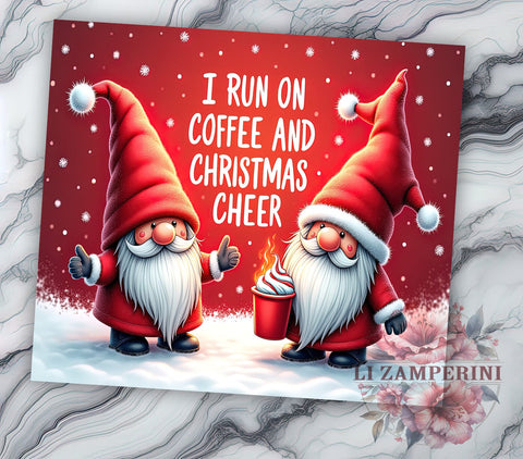 Gnome Coffee and Christmas Cheer 20oz Tumbler Wrap PNG, Christmas Gnome Tumbler PNG Sublimation Design, Straight & Tapered Tumbler Wrap, Instant Digital Download Sublimation Li Zamperini 