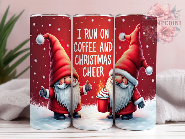Gnome Coffee and Christmas Cheer 20oz Tumbler Wrap PNG, Christmas Gnome Tumbler PNG Sublimation Design, Straight & Tapered Tumbler Wrap, Instant Digital Download Sublimation Li Zamperini 