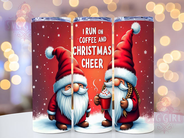 Gnome Coffee and Christmas Cheer 20oz Tumbler Wrap Sublimation Design, Straight Tapered Tumbler Wrap, Christmas Gnomes Tumbler Png, Instant Digital Download Sublimation SvggirlplusArt 