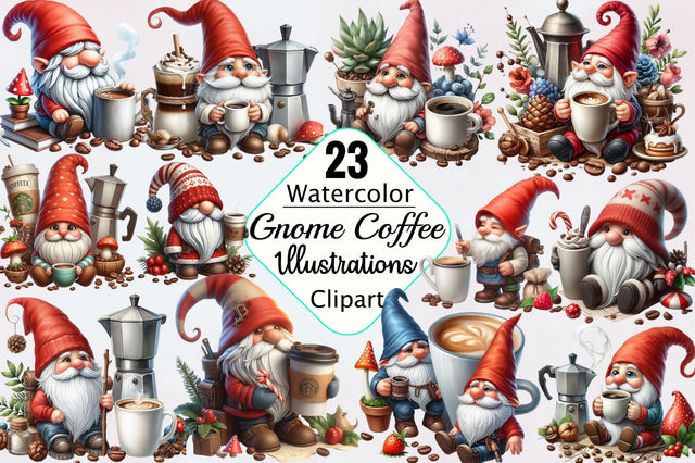 Gnome Coffee Sublimation PNG Bundle Sublimation SVGArt 