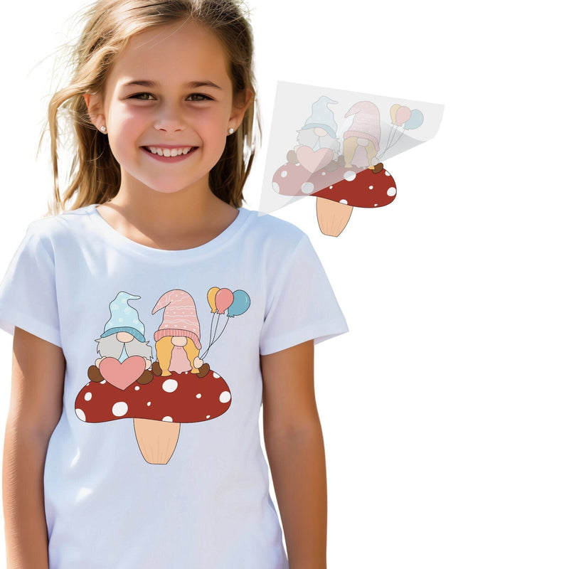 Gnome Couple Balloons DTF Transfer Physical So Fontsy T-Shirt Iron-On Transfer Shop 4x4