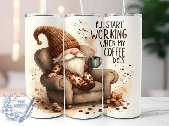 Gnome Design, Coffee Quote, Tumbler PNG, Sublimation Art, Coffee Lover Gift, Cute Gnome, Beverage Decor, Digital Download Sublimation ToriDesigns 